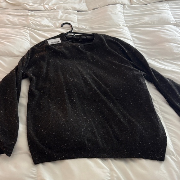 Black Speckled Crew Neck Sweater